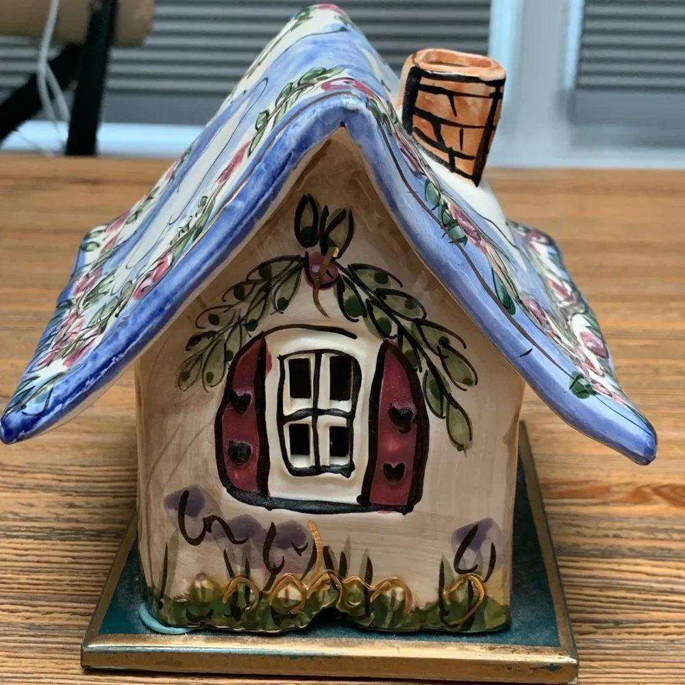 Blue Sky Candle Holder with Intricate Ceramic Accents